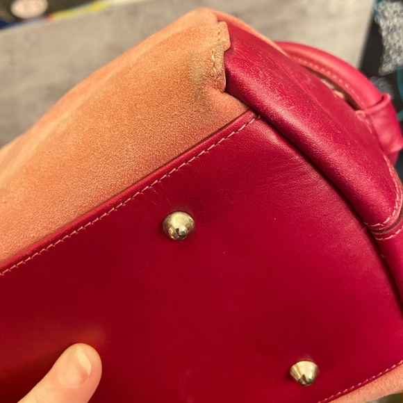 Stunning Vintage Philosophy By Alberta Ferretti Pink Leather & Suede Handbag - Picture 8 of 11